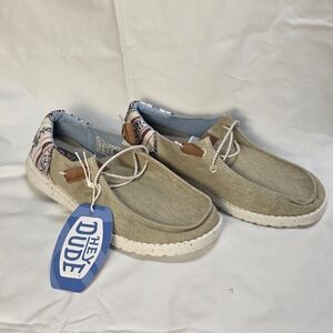 Hey Dude Women's Wendy Funk Baja Sneakers Multicolor Lace-Up Boat Shores Size 8